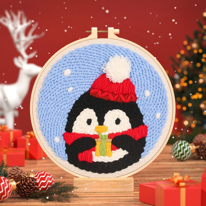 Little Penguin's Gift Punch Needle Embroidery Kits