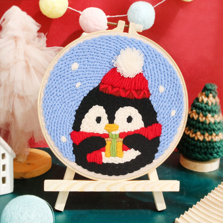 Little Penguin's Gift Punch Needle Embroidery Kits