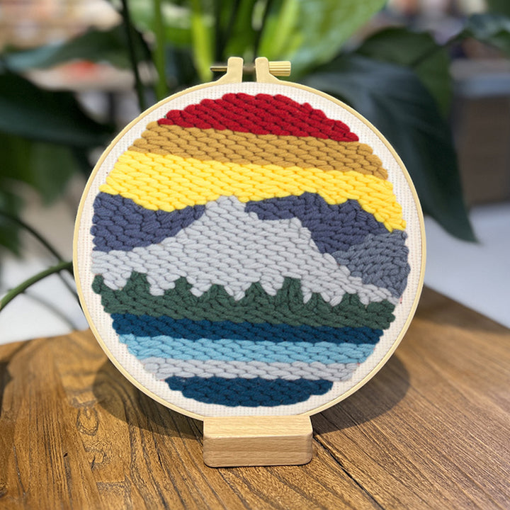 Mountain Sunset Punch Needle Embroidery Kits