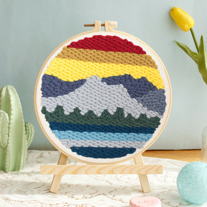 Mountain Sunset Punch Needle Embroidery Kits