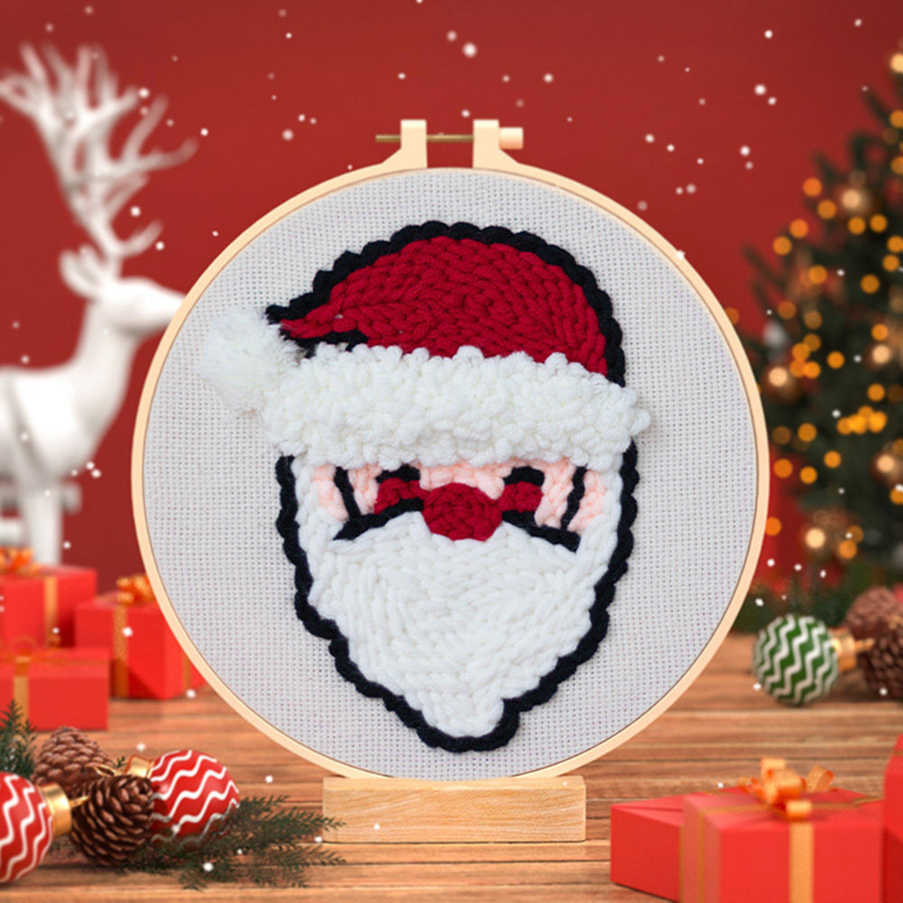 Friendly Santa Claus Punch Needle Embroidery Kits