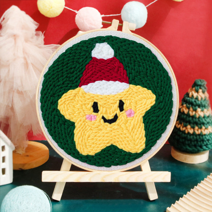 Christmas Star Punch Needle Embroidery Kits