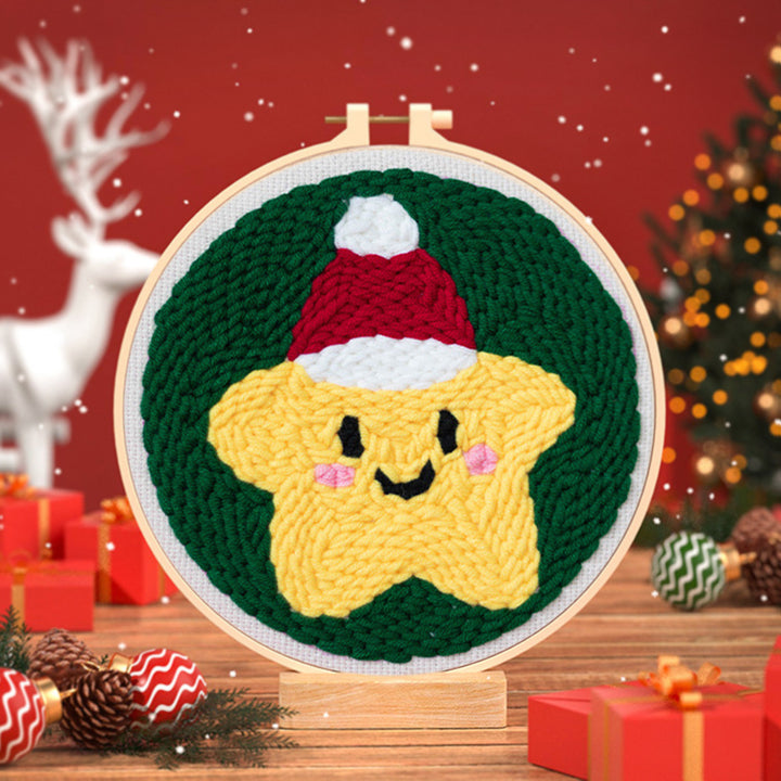 Christmas Star Punch Needle Embroidery Kits