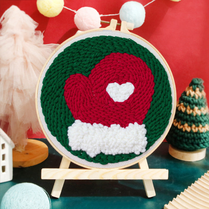 Cute Gloves Punch Needle Embroidery Kits