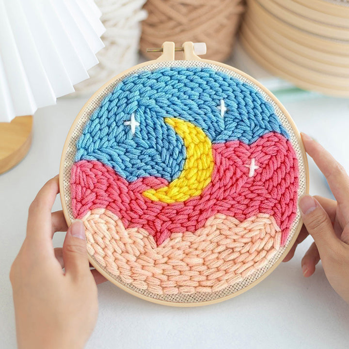 Dreamy Stars and Moon Punch Needle Embroidery Kits