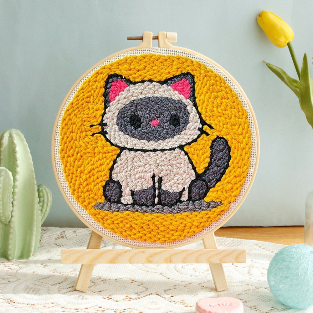 Siamese Kitten Punch Needle Embroidery Kits