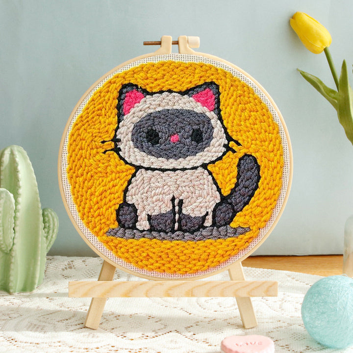 Siamese Kitten Punch Needle Embroidery Kits