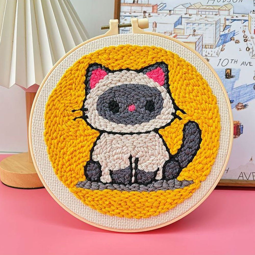 Siamese Kitten Punch Needle Embroidery Kits