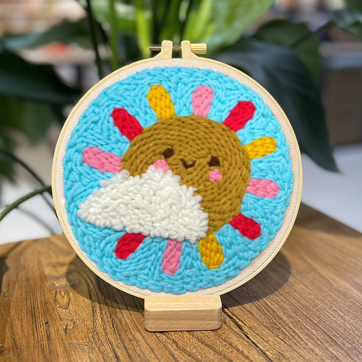 Sun and Clouds Punch Needle Embroidery Kits