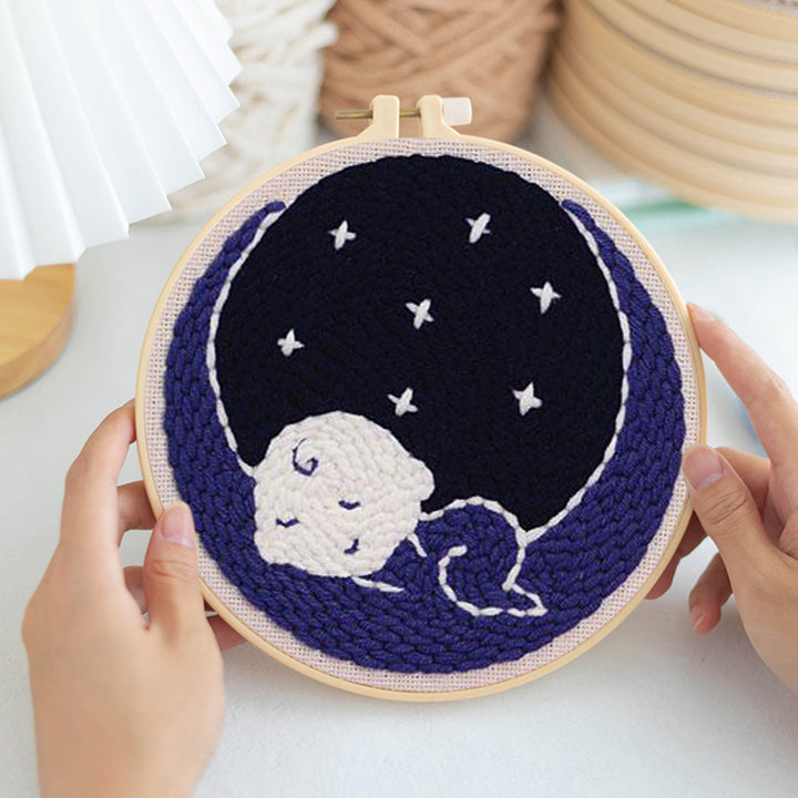 Sleeping in the Moon Punch Needle Embroidery Kits