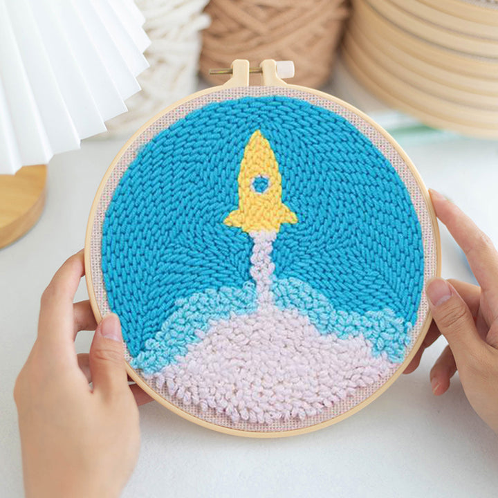 Rocket Launch Punch Needle Embroidery Kits