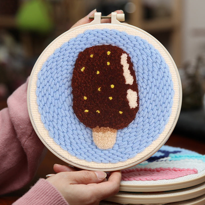 Chocolate Ice Cream Punch Needle Embroidery Kits