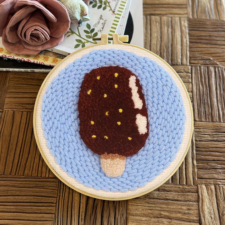 Chocolate Ice Cream Punch Needle Embroidery Kits