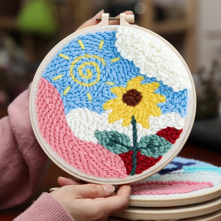 Sunflower Scene Punch Needle Embroidery Kits