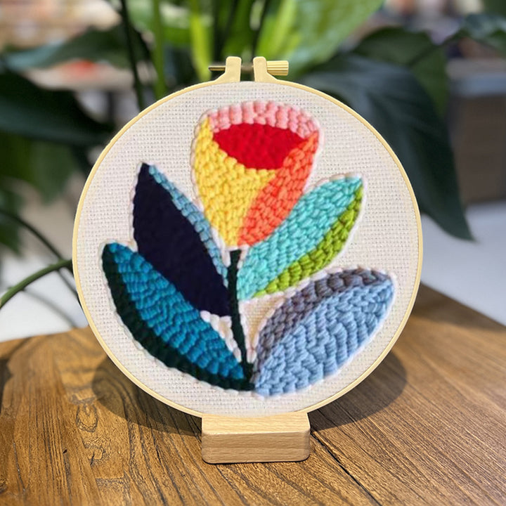 Seven-color Flower Punch Needle Embroidery Kits
