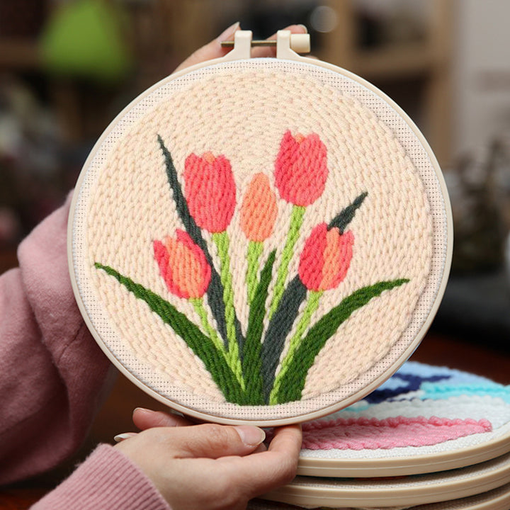 Tulip Scene Punch Needle Embroidery Kits