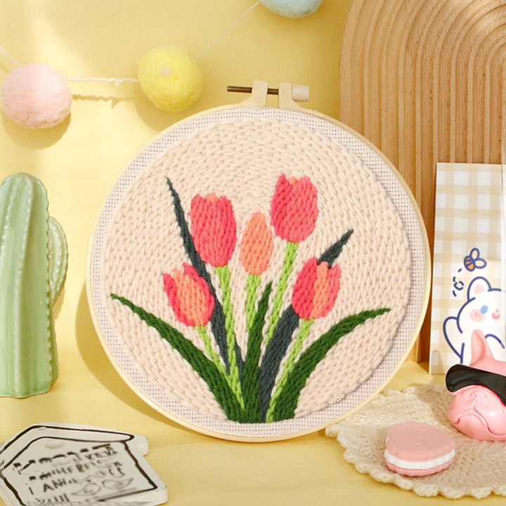 Tulip Scene Punch Needle Embroidery Kits