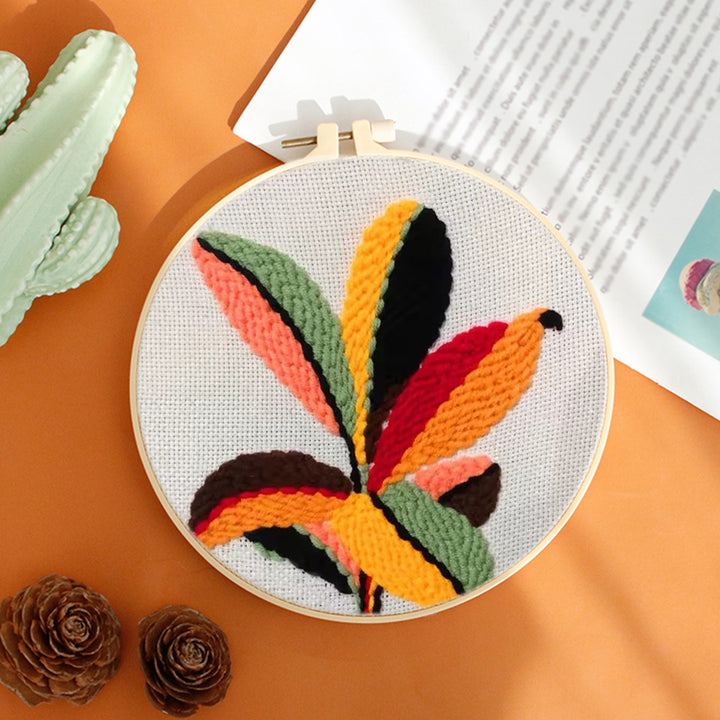 Colorful Leaves Punch Needle Embroidery Kits