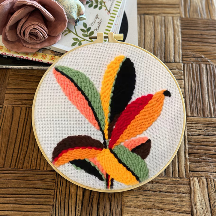 Colorful Leaves Punch Needle Embroidery Kits