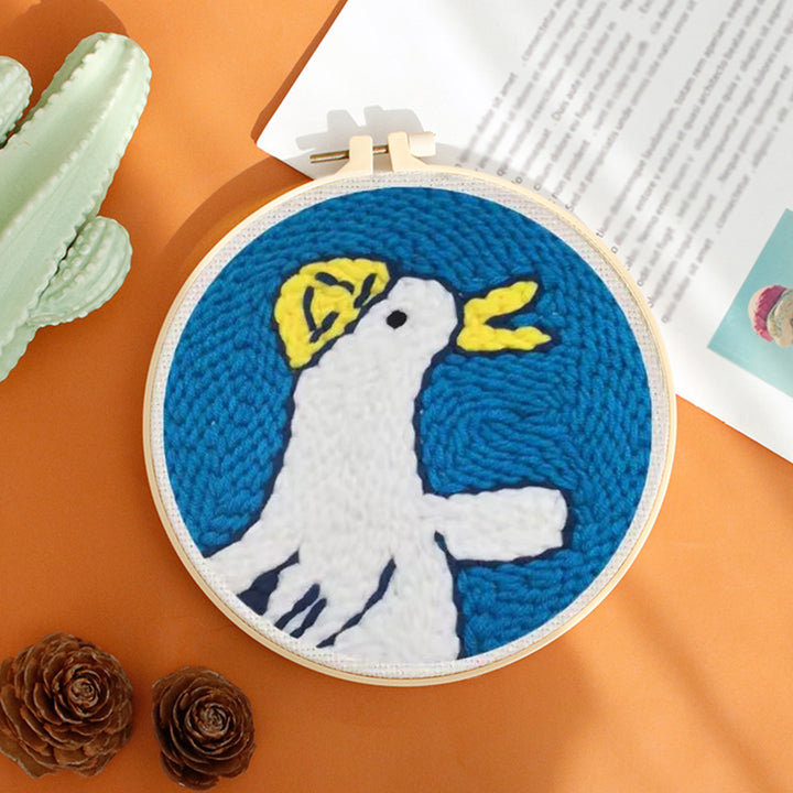 Yellow-capped Goose Punch Needle Embroidery Kits