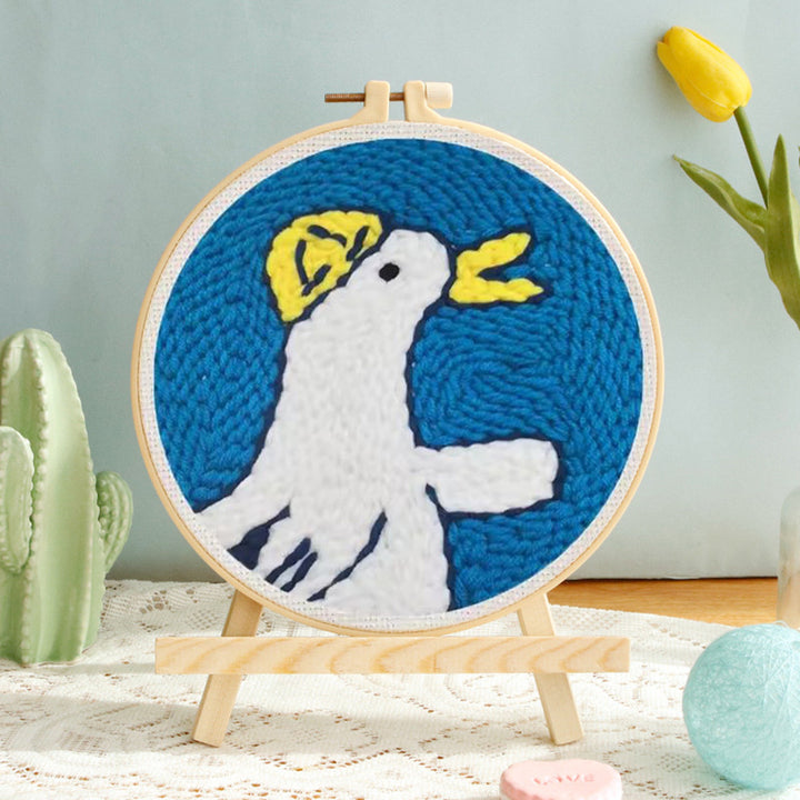 Yellow-capped Goose Punch Needle Embroidery Kits