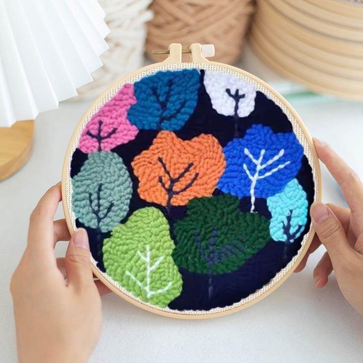 Colorful Trees Punch Needle Embroidery Kits