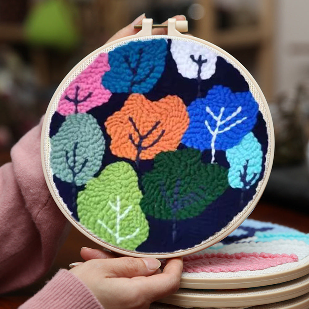 Colorful Trees Punch Needle Embroidery Kits
