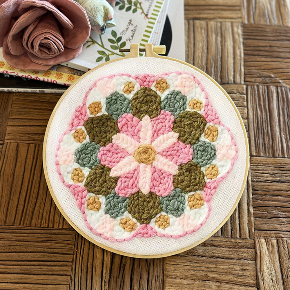 Floral Pattern Punch Needle Embroidery Kits