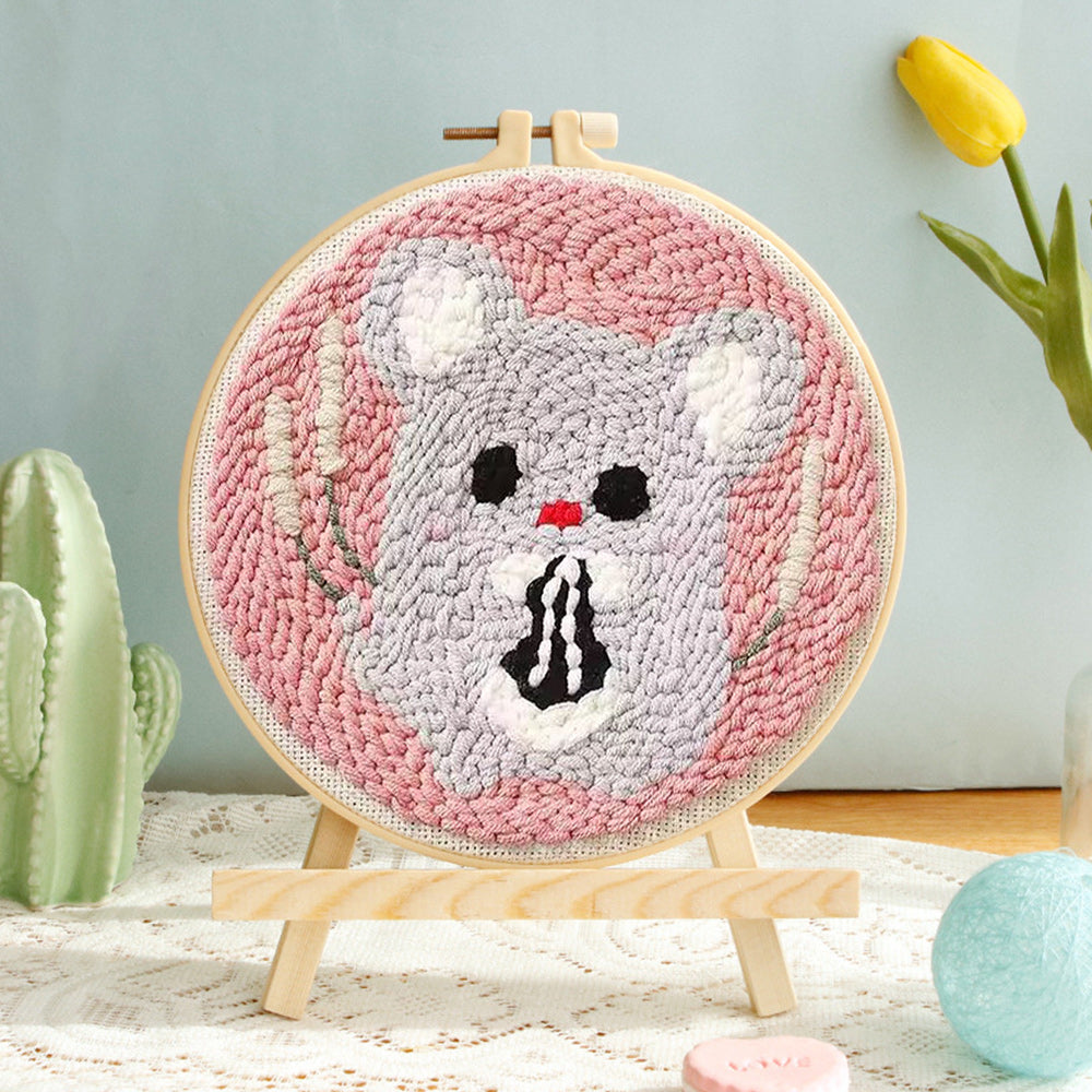 Cute Hamster Punch Needle Embroidery Kits