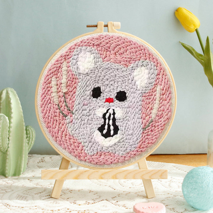 Cute Hamster Punch Needle Embroidery Kits
