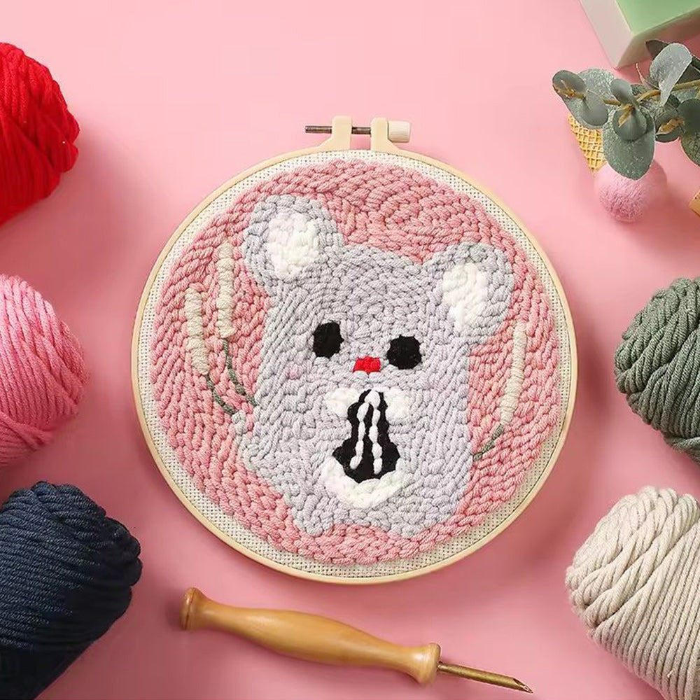 Cute Hamster Punch Needle Embroidery Kits