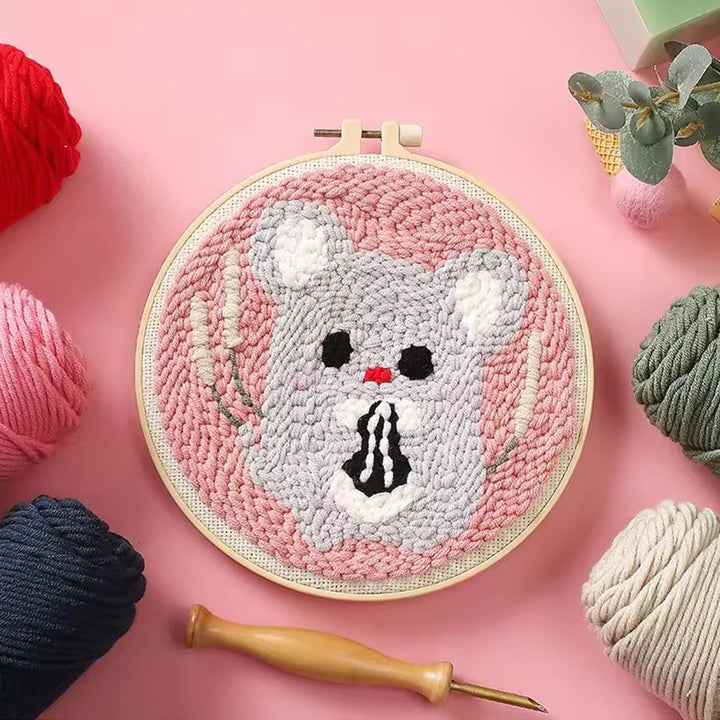 Cute Hamster Punch Needle Embroidery Kits