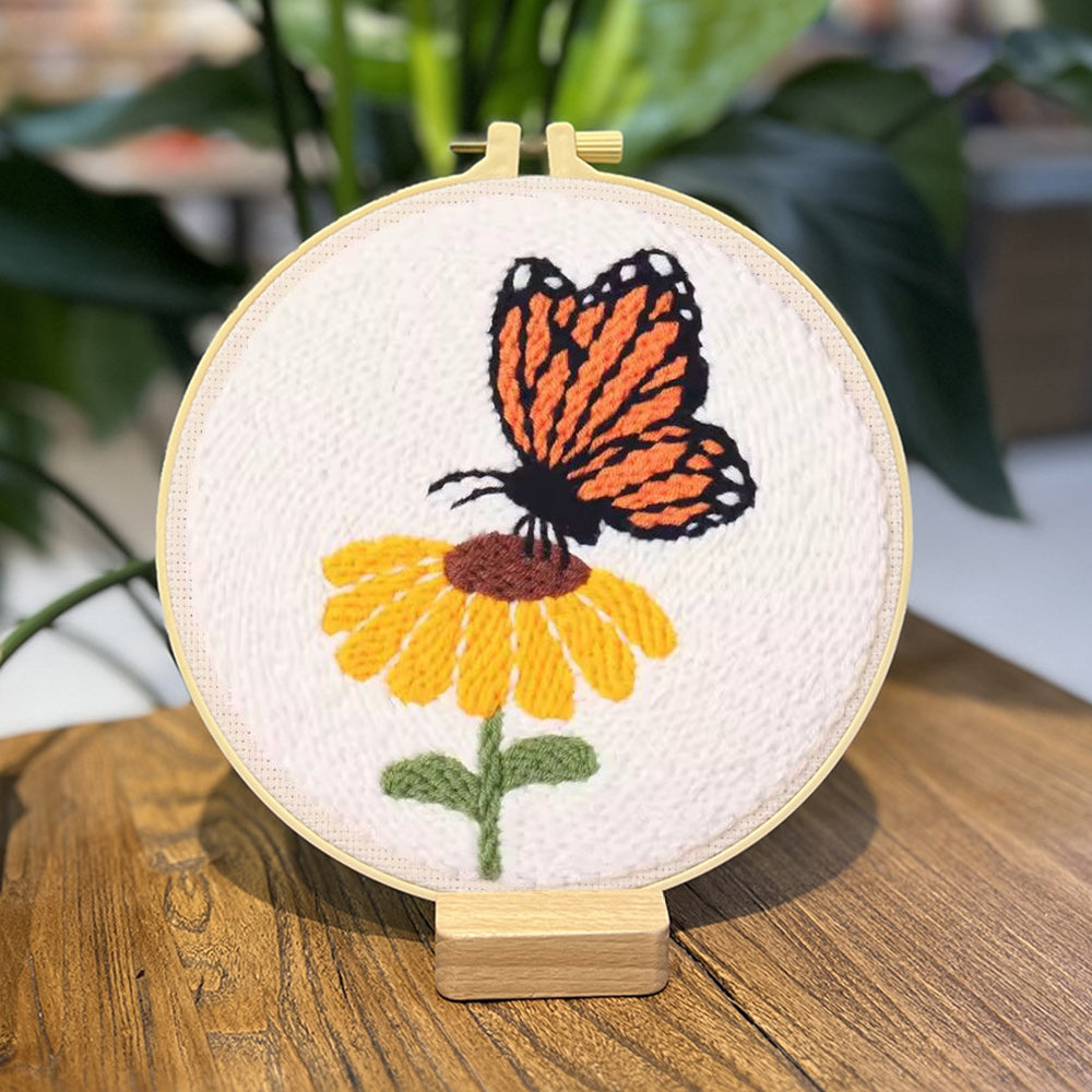Resting Butterfly Punch Needle Embroidery Kits