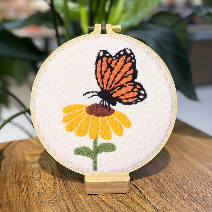 Resting Butterfly Punch Needle Embroidery Kits