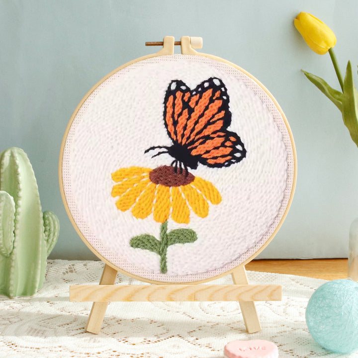 Resting Butterfly Punch Needle Embroidery Kits