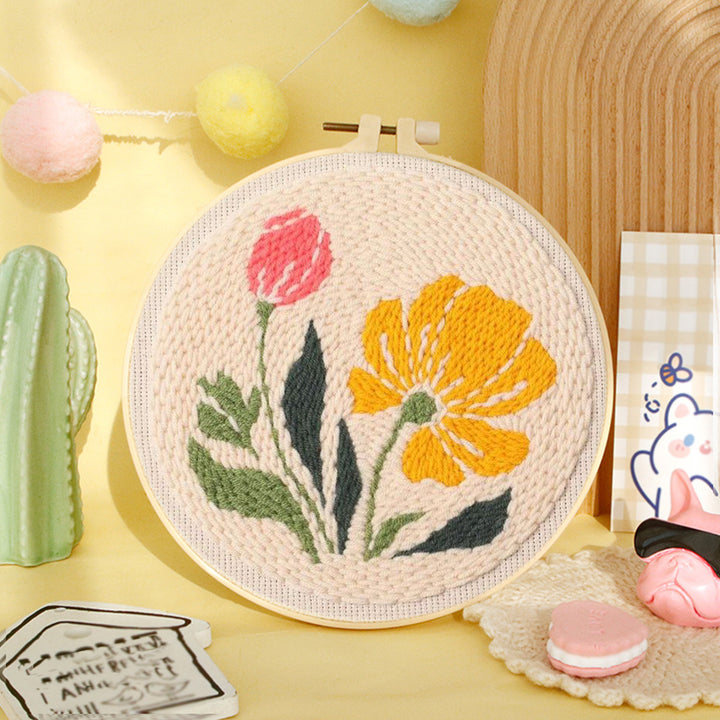 Colorful Blooms Punch Needle Embroidery Kits