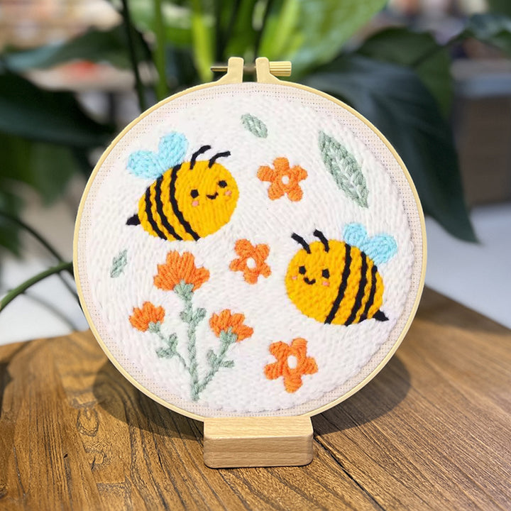Two Little Bees Punch Needle Embroidery Kits