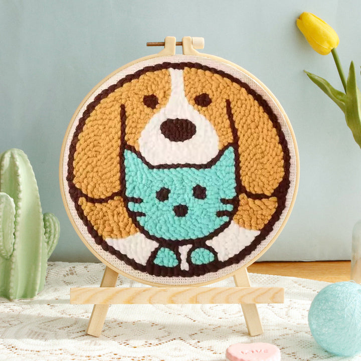 Cats and Dogs Punch Needle Embroidery Kits