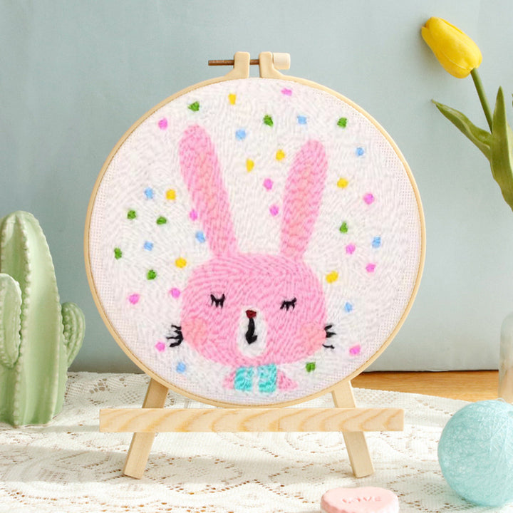 Pink Bunny Punch Needle Embroidery Kits