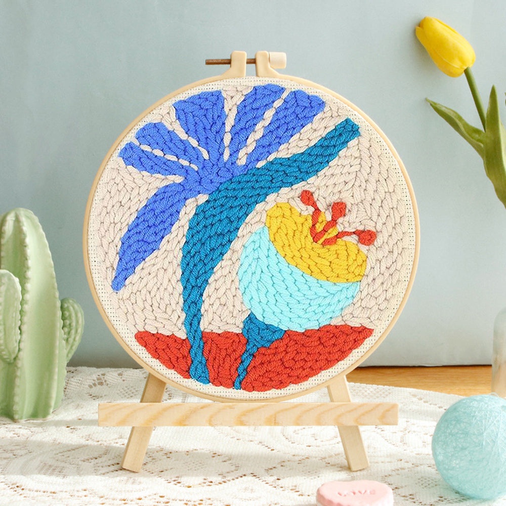 Colorful Abstract Flower Punch Needle Embroidery Kits