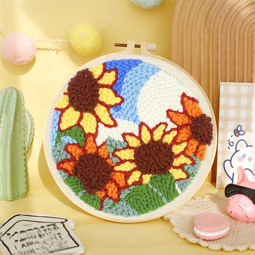 Sunflower Sky Punch Needle Embroidery Kits