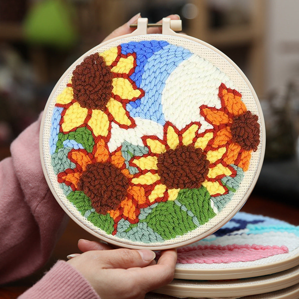 Sunflower Sky Punch Needle Embroidery Kits