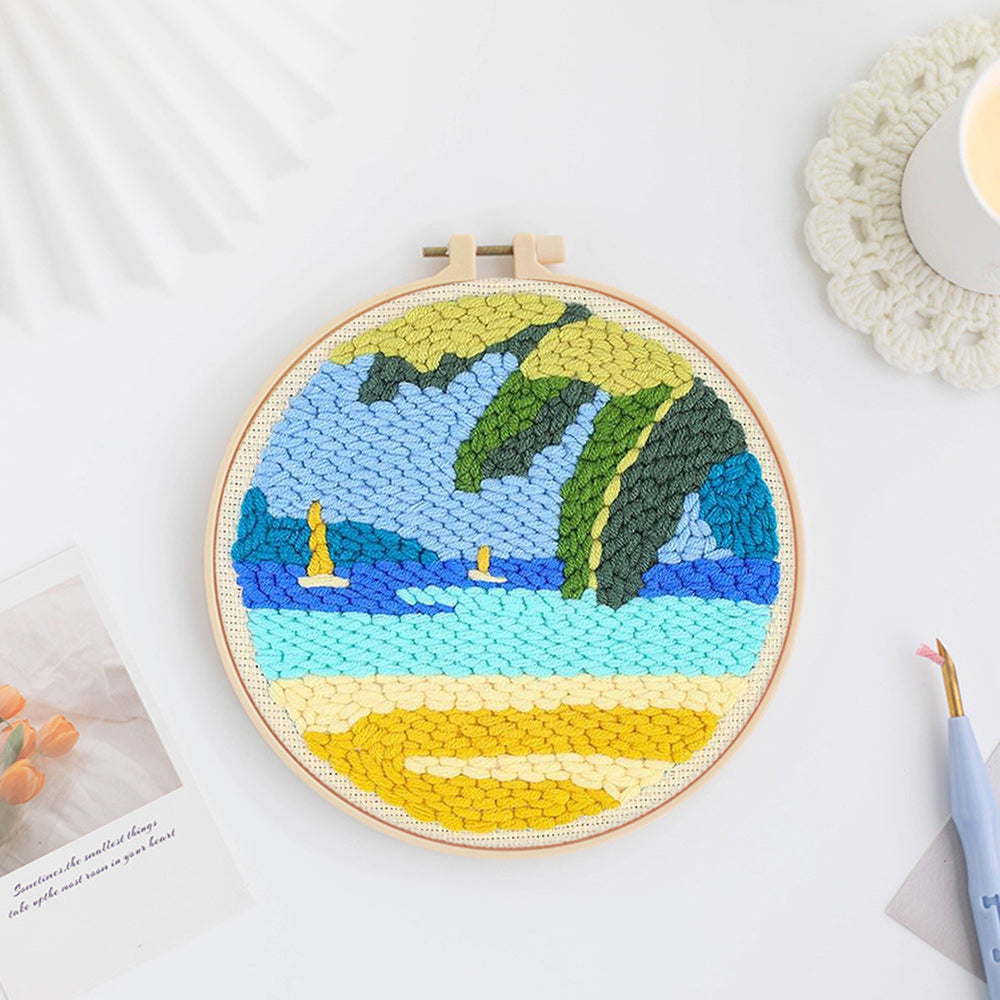 Beach Scene Punch Needle Embroidery Kits
