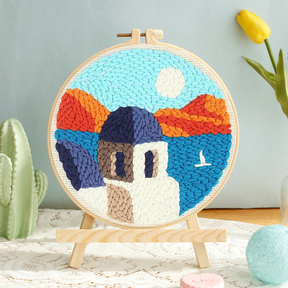 Coastal House Punch Needle Embroidery Kits