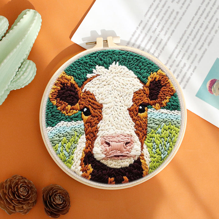 Calf Punch Needle Embroidery Kits