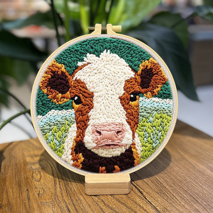 Calf Punch Needle Embroidery Kits
