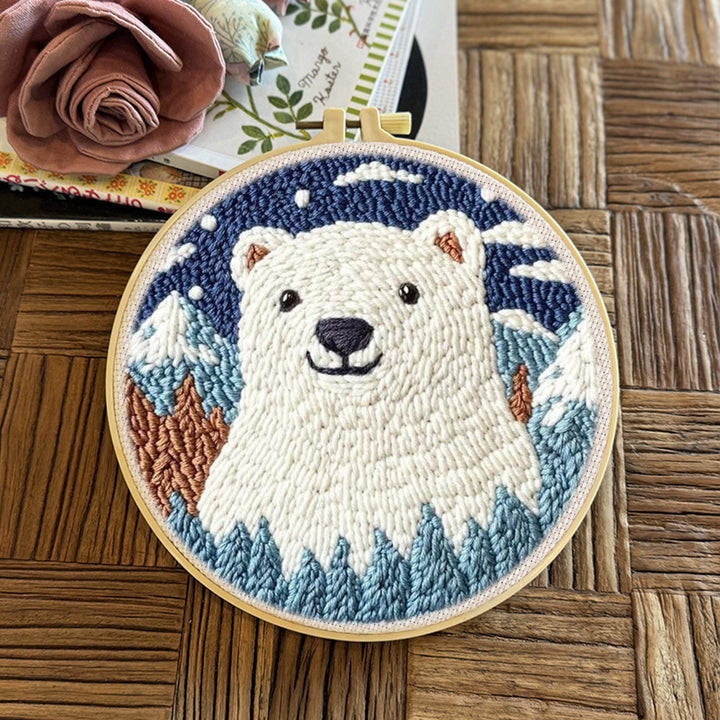 Polar Bears Punch Needle Embroidery Kits