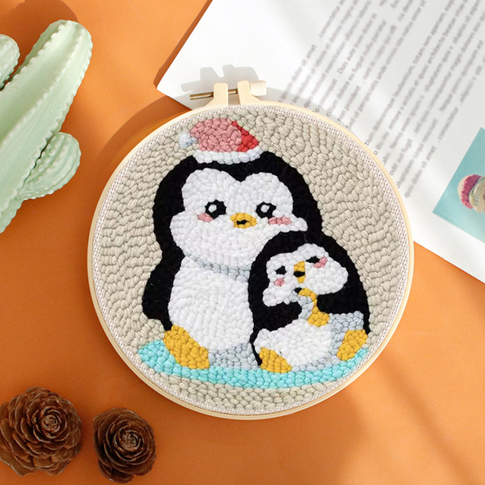 Penguin Family Punch Needle Embroidery Kits