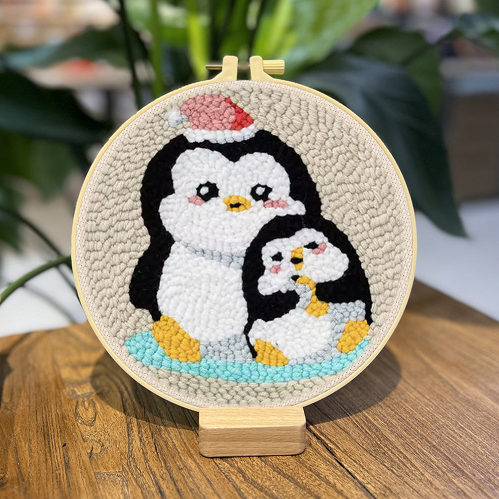 Penguin Family Punch Needle Embroidery Kits