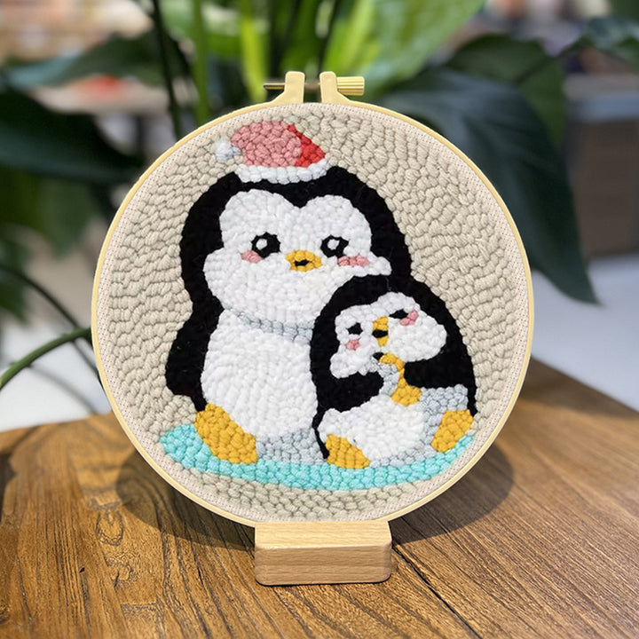 Penguin Family Punch Needle Embroidery Kits